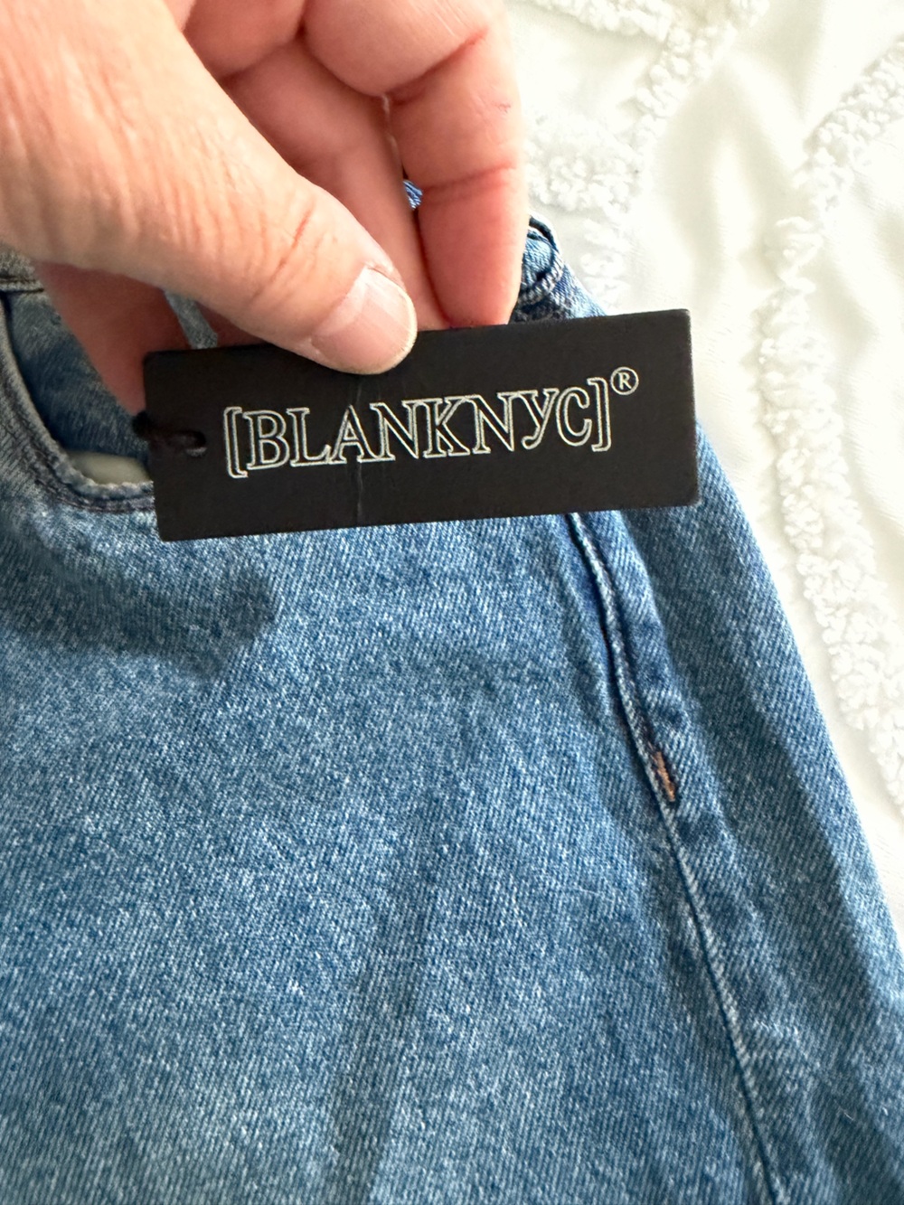 Blank NYC Madison Crop Distressed Button-Fly Blue Jeans NEW - Picture 6 of 13